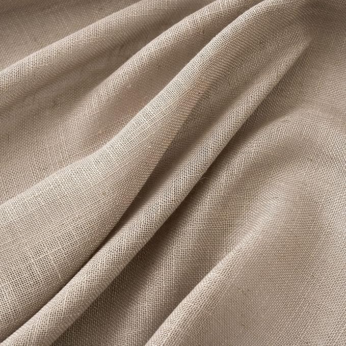 MIULEE Taupe Linen Curtains 42x84 Inch Length 2 Panels - Image 4