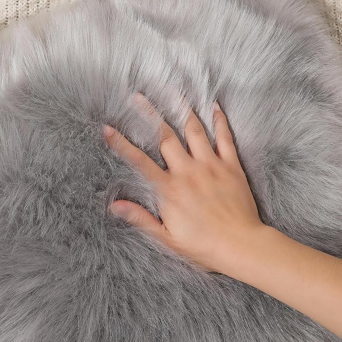 linmopm Faux Fur Sheepskin Rug, 2x3 ft | Shag Fluffy Fuzzy, High-Density Cushion - Image 5