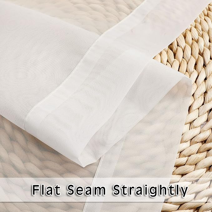 Sheer Curtains Ivory 144 inch Extra Long, Elegant and Airy Drapes Translucent - Image 6