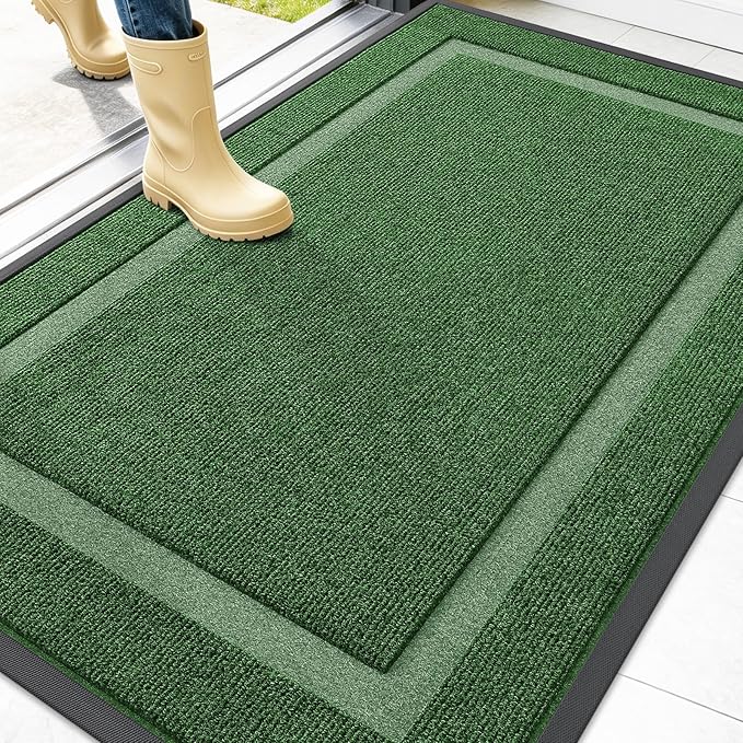 OLANLY Front Door Mat Outside 47x30, All-Season Heavy-Duty Rubber Doormat | by OLANLY