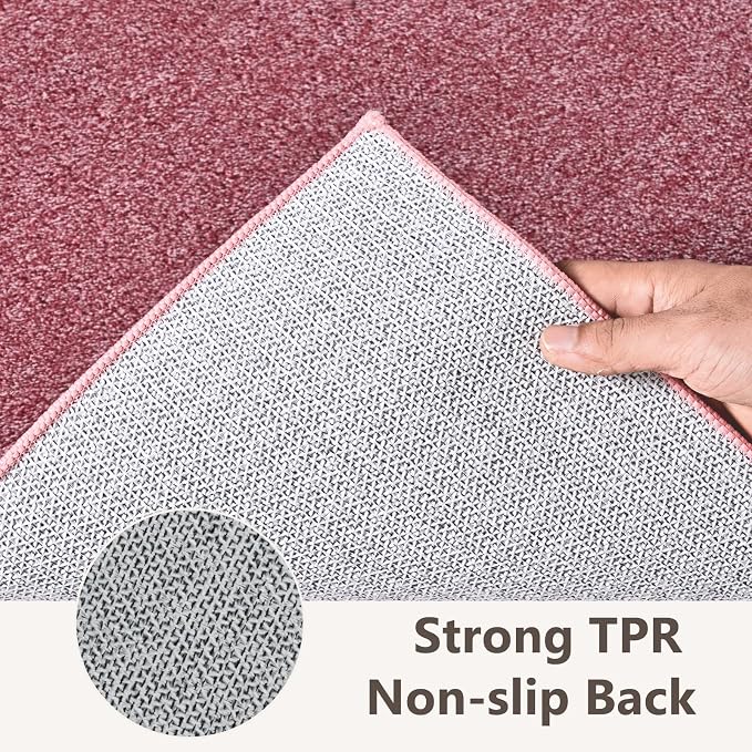 3x5 Red/White Area Rug Washable Non-Slip Soft Thin - Image 6