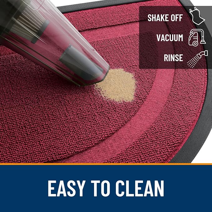 OLANLY Half Circle Front Door Mat Outside 35x23 All-Season Rubber Doormat | - Image 5