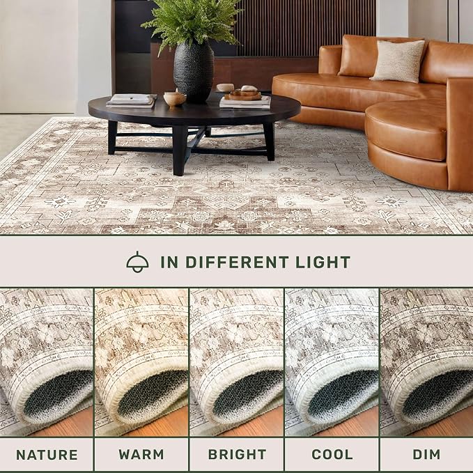 Boho Bathroom Rug 2x5 Runner, Neutral Farmhouse Kitchen Rugs, Small Throw - Image 8