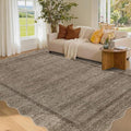 GarveeHome Scalloped Living Room Rug 5x7 Washable Non Slip, Taupe | Modern Area by GarveeHome
