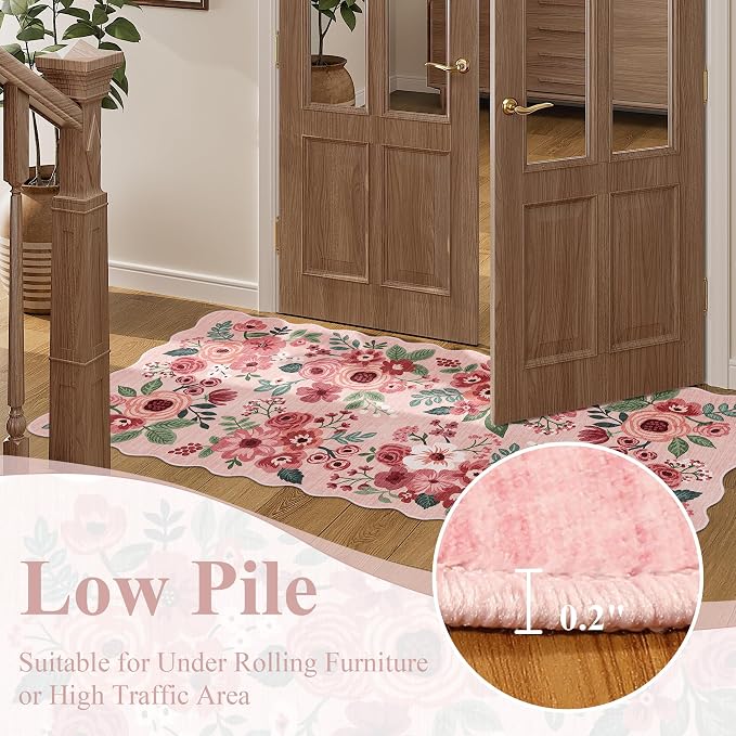 DUKINO 3x4 Rug, Non Slip Floral Washable Area Rug - Image 8
