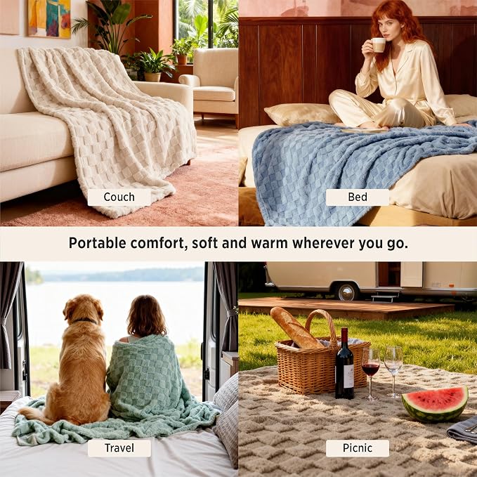 Bedsure GentleSoft Teal Throw Blanket - Image 4