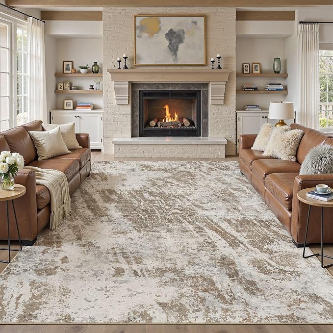 DMOYEST 8x11 Washable Area Rug: Abstract Modern Non-Slip Carpet, Soft Low Pile - Image 5