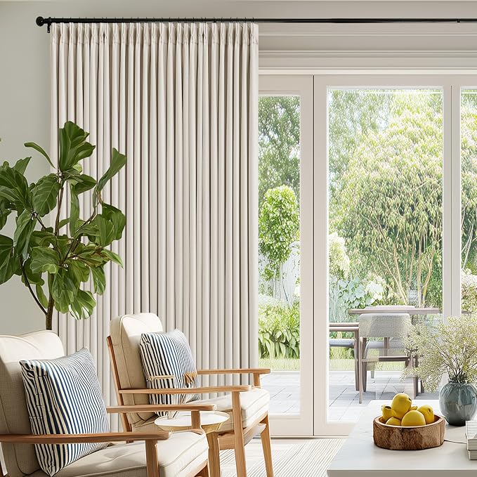 Natural Pinch Pleated Blackout 90 Inch Bedroom Curtain 70 Inch Wide 1 Panel | - Image 7