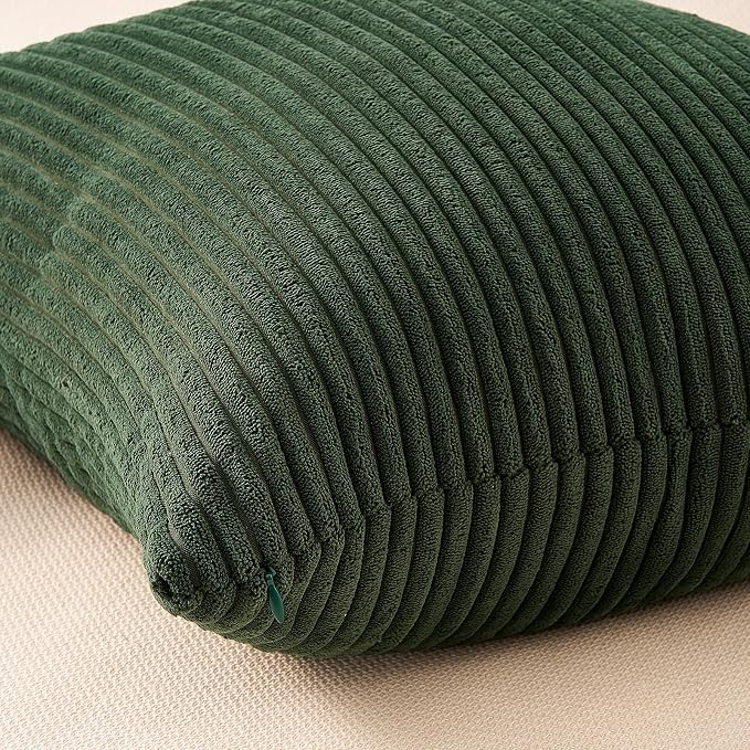 Topfinel Boho Farmhouse Green Rust Striped Pillow Covers 24x24 Set of 4 Mordern - Image 6