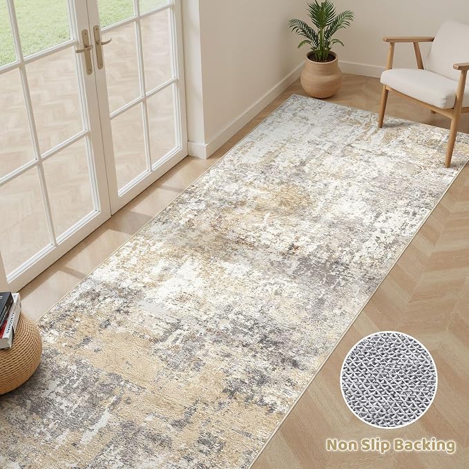 LOONGRUG Runner Rug 2x6 Washable Non-Slip Kitchen Neutral Modern Rugs | - Image 3