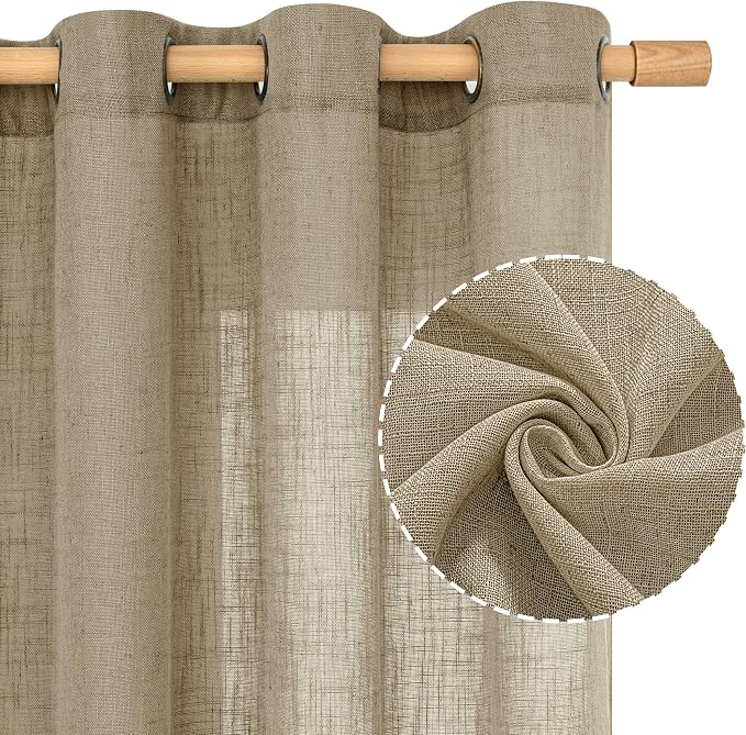 68 Inch Length Sheer Linen Curtains - Image 2