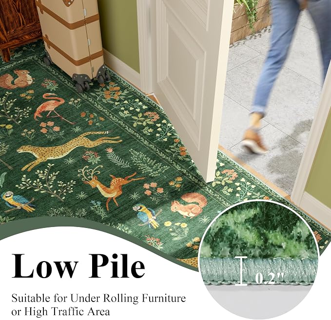 DUKINO 2x7 Runner Rug for Hallway, Washable Kitchen Rugs Non Slip, Stain - Image 8