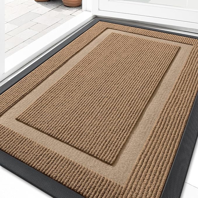 OLANLY Front Door Mat Outside 33x21, All-Season Heavy-Duty Rubber Doormat | by OLANLY