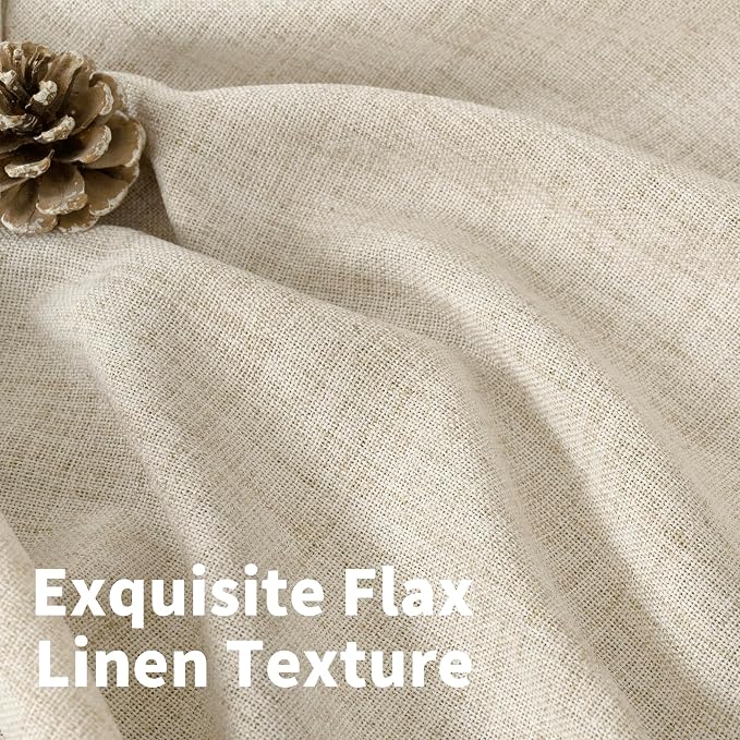 YoungsTex Linen Curtains 38 x 84 Inch Length, Light Filtering Drapes Rustic - Image 4