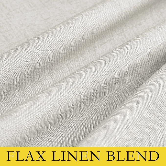 NICETOWN Extra Long Linen 100% Blackout Curtains 120 inches Length 2 Panels Set - Image 8
