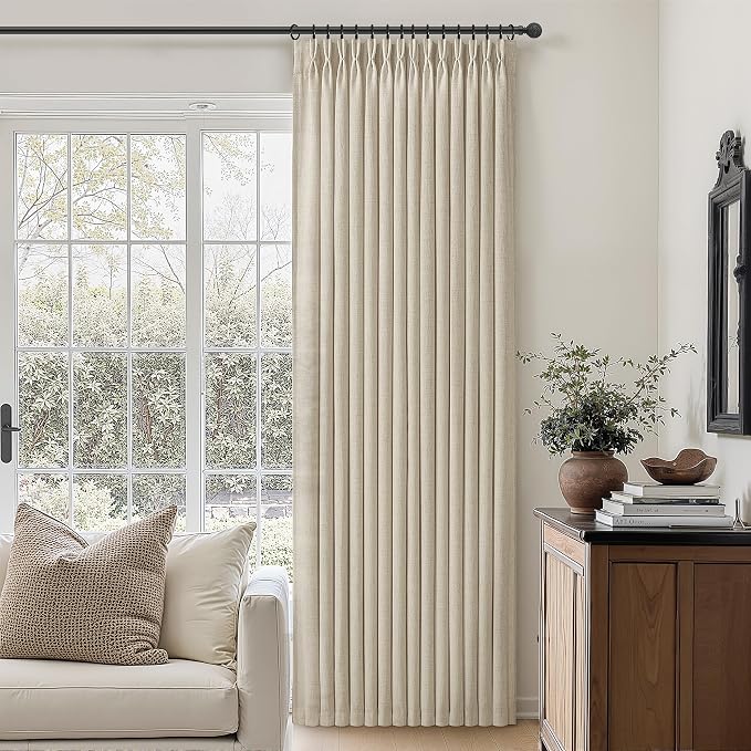 Pinch Pleated Extra Wide 70 Inch High Ceiling Curtains 108 Inches Long 2 Panels - Image 2