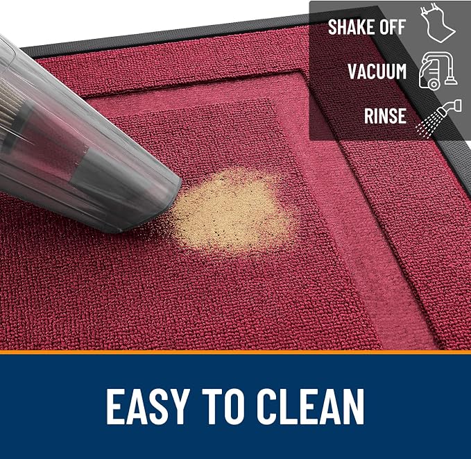 OLANLY Front Door Mat Outside 47x17, All-Season Heavy-Duty Rubber Doormat | - Image 5