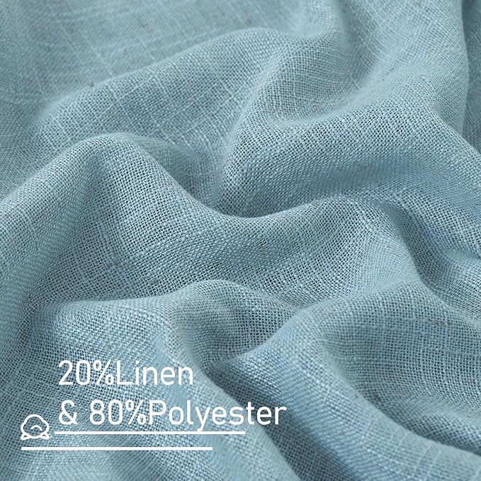 Semi Sheer Window Linen Curtains 54 Inch, 2 Panels, 34 x 54 Inch | Light - Image 2