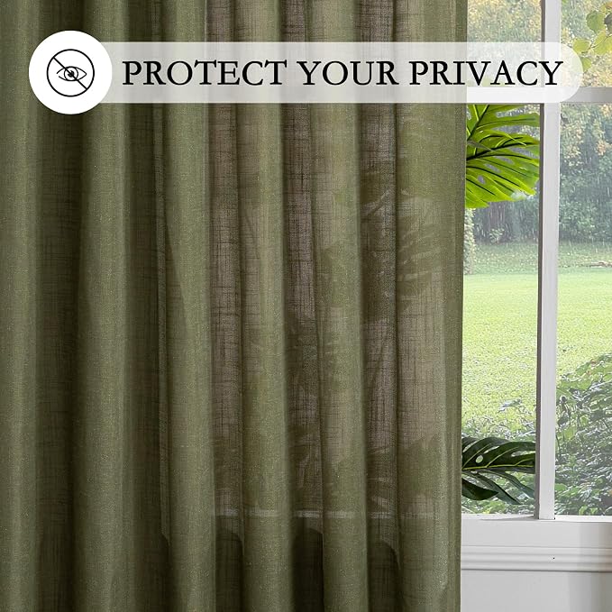 MYSKY HOME Extra Long Sheer Curtains Farmhouse, Sliding Door Curtain - Image 6