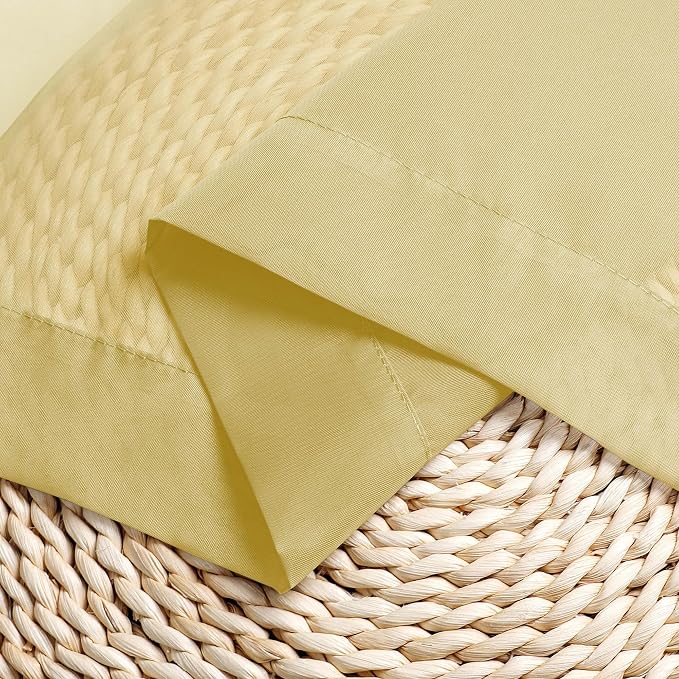 Chyhomenyc Mustard Yellow Sheer Curtains 45 Inches Long, Light Filtering Window - Image 8