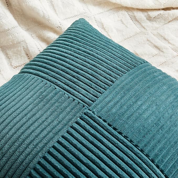 Fancy Homi 2 Packs Teal Lumbar Decorative Throw Pillow Covers 16x28 Inch - Image 3