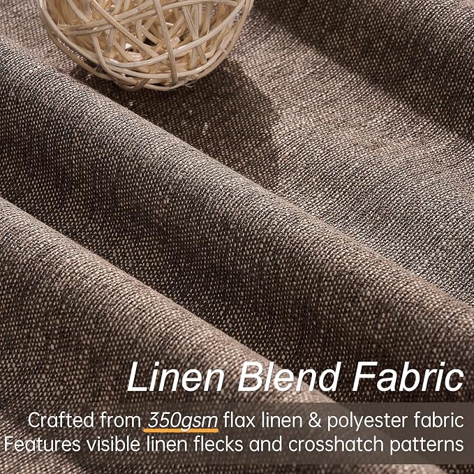 Topfinel 100% Blackout Curtains 102 Inch Long Linen Thermal Insulated Window - Image 2