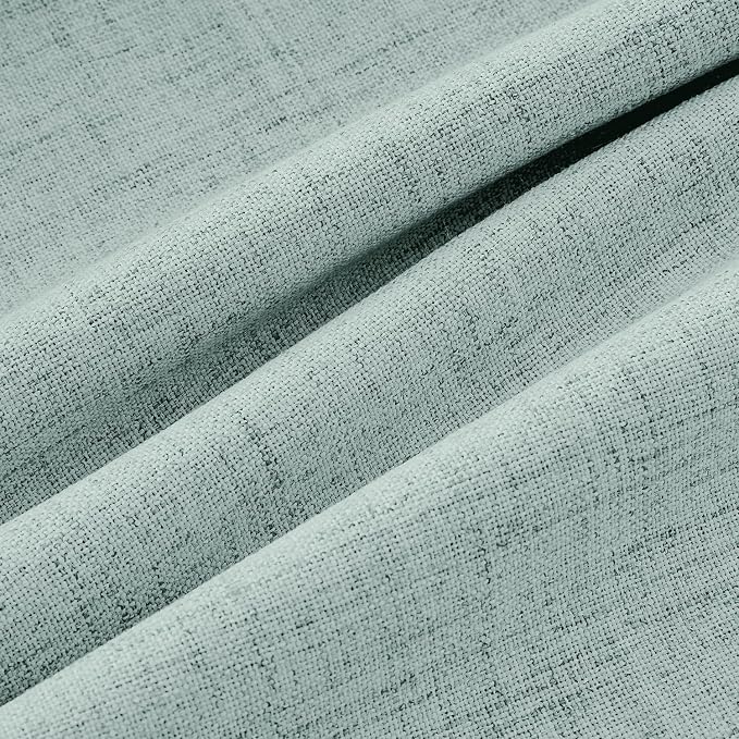MIULEE 100% Blackout Linen Curtains 42 x 63 Inch Seafoam Green 2 Panels | - Image 9