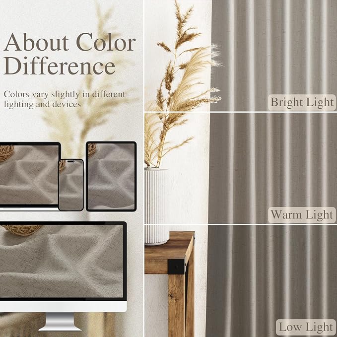 Grey Beige Curtains 102 Inches Long - Image 3