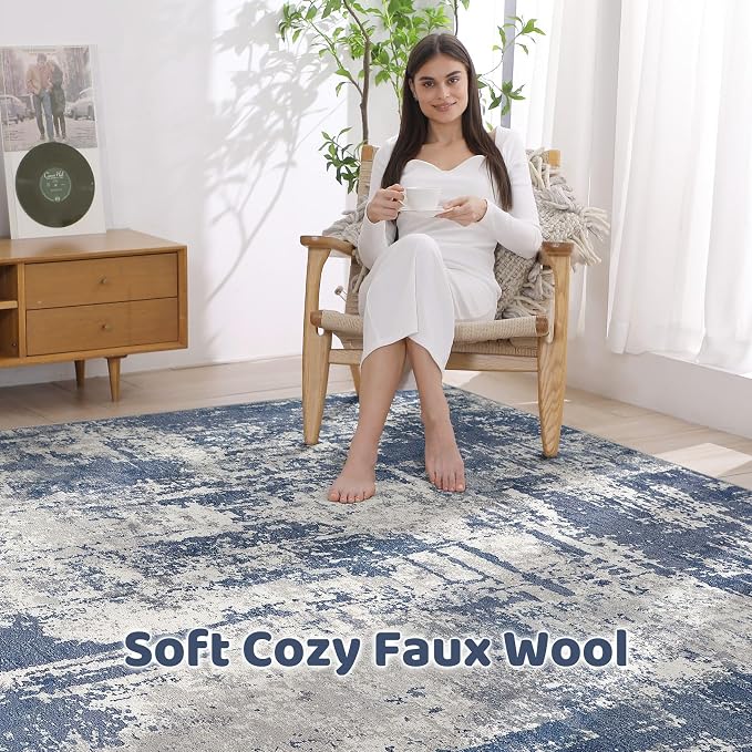 LOONGRUG 10x14 Area Rugs Washable Large Neutral Modern Living Room Rug | - Image 3