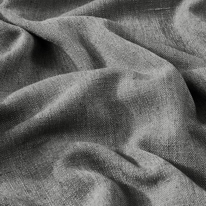 Vision Home Pinch Pleated Dark Grey Blackout Curtains 95 inch Linen Blended - Image 5