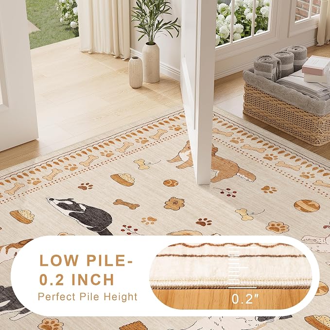 DUKINO 6x9 Washable Dog Area Rug - Image 8