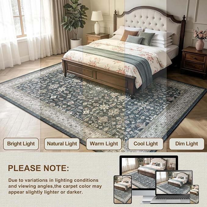 Area Rug 8x10 for Living Room Bedroom | Stain Resistant; Non Slip;Machine - Image 5