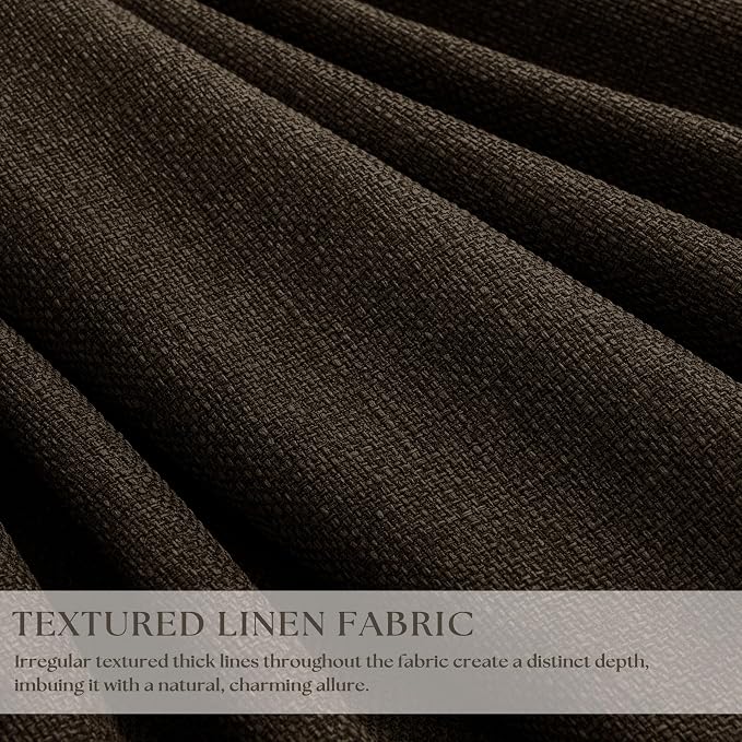 Dark Chocolate Pinch Pleated 100% Blackout Linen Bedroom 80 Inch Curtains | - Image 7
