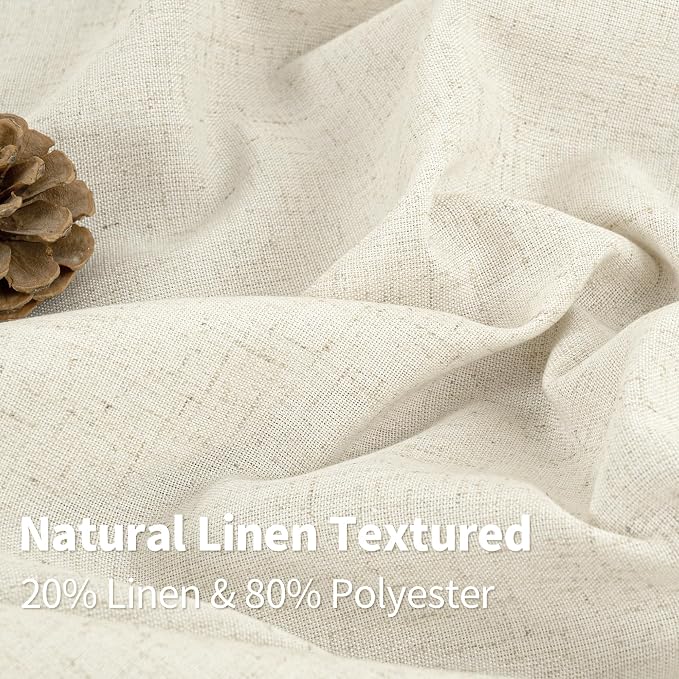 YoungsTex Natural Linen Semi Sheer Curtains 84 Inch Length - Image 4