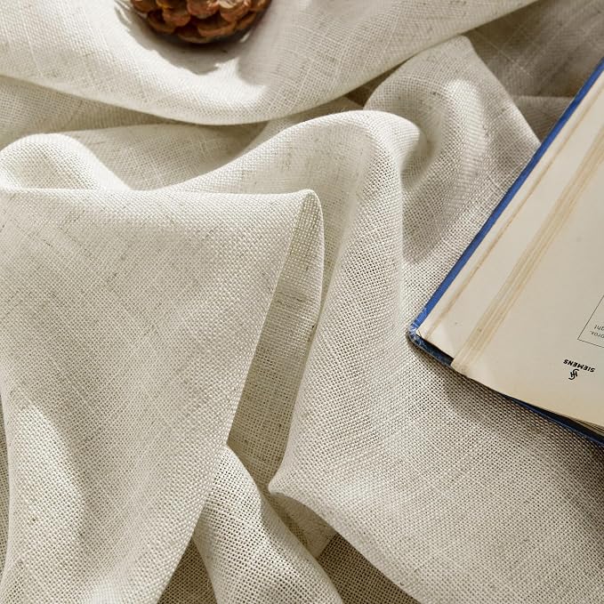 Joydeco Linen Curtains 96 Inch Length 2 Panel Sets, Light Filtering Curtains - Image 3