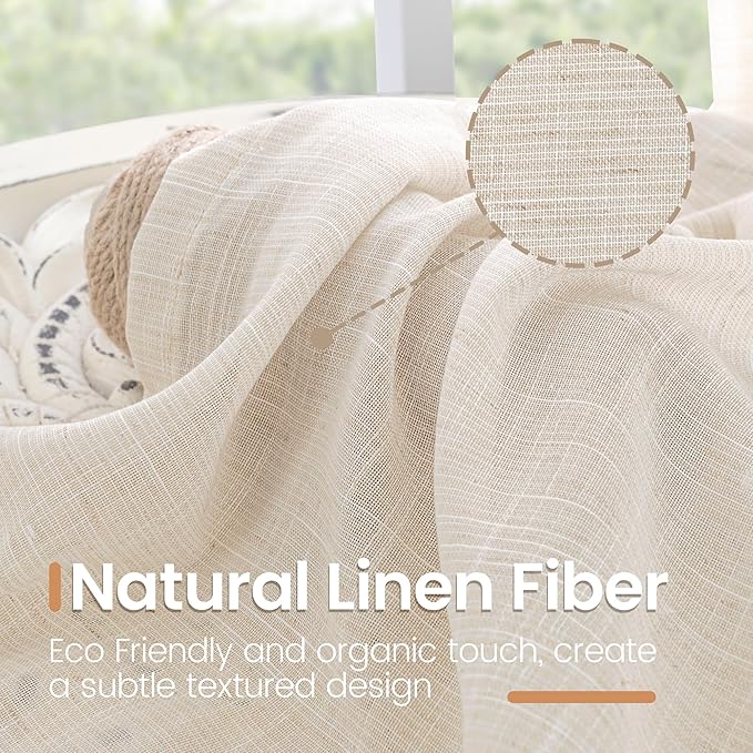 BGment Long Linen Curtains 102 Inch Length - Image 3
