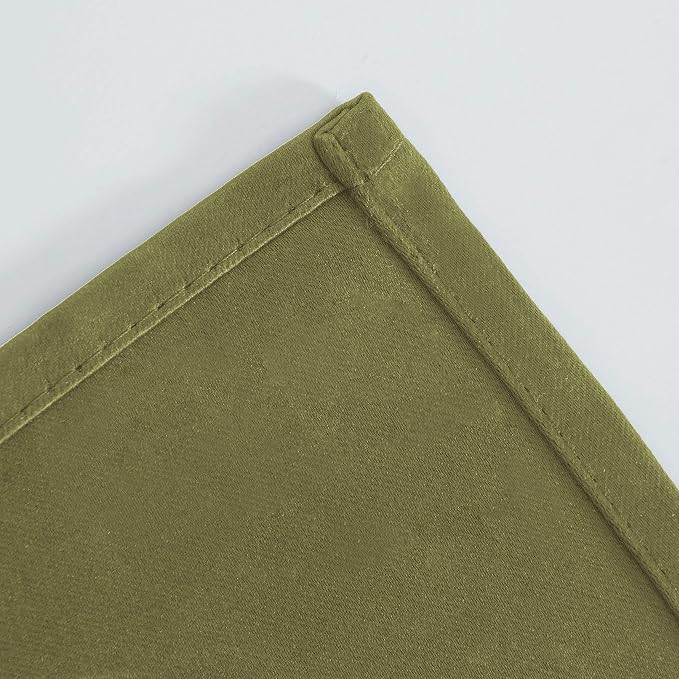Blackout Curtains 66 x 95 inch/Olive Green Curtains Set of 2 Panels/Thermal - Image 8