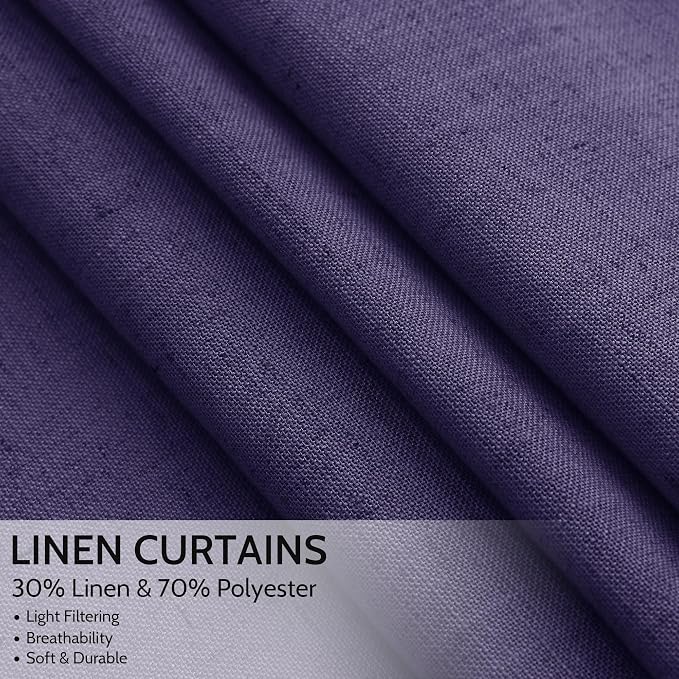 Purple Linen Curtains 72 Inch Long - Image 2