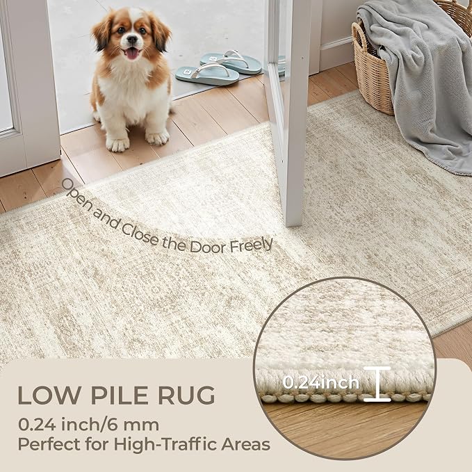 3x8 Runner Rug Non Slip, Washable Hallway Runner Rug, Nursery Room, Soft Runner - Image 6