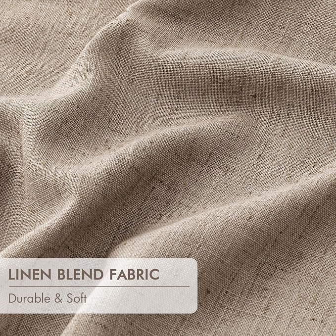 MIULEE Copper Brown Pinch Pleated 100% Blackout Linen Curtains 40x96 Inches | - Image 6