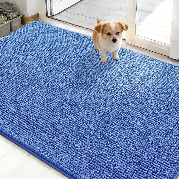 OLANLY Dog Door Mat for Muddy Paws 48x30, Super Absorbent Chenille Mud Mat | by OLANLY