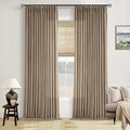 Pinch Pleat Semi Sheer Light Brown Linen Living Room Curtains 90 Inch Long | by Twodrapes