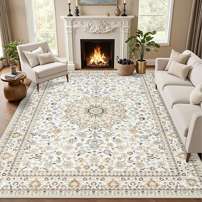 4x6 Area Rugs Living Room: Washable Vintage Rug by EXPEDIX