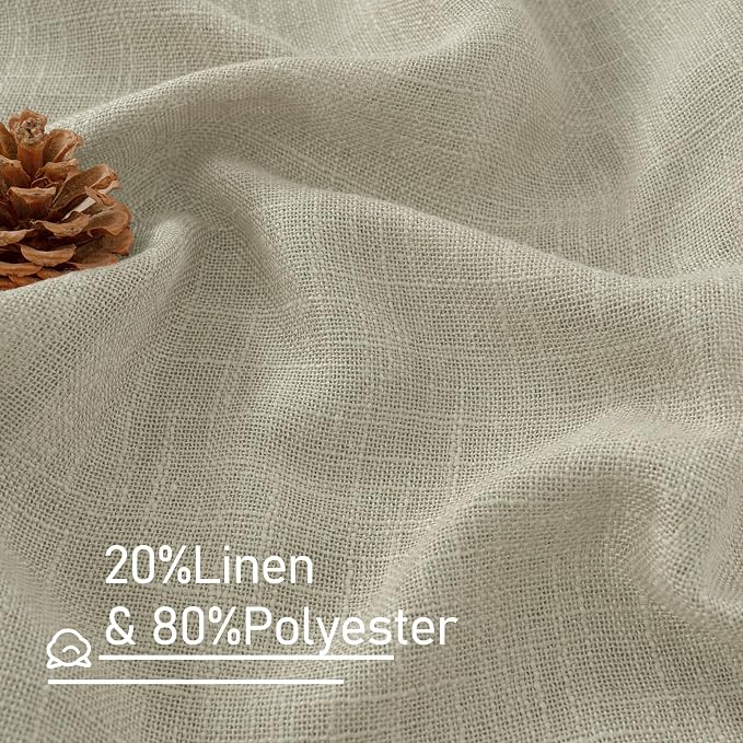 Oatmeal Semi Sheer Linen Curtains - Image 3