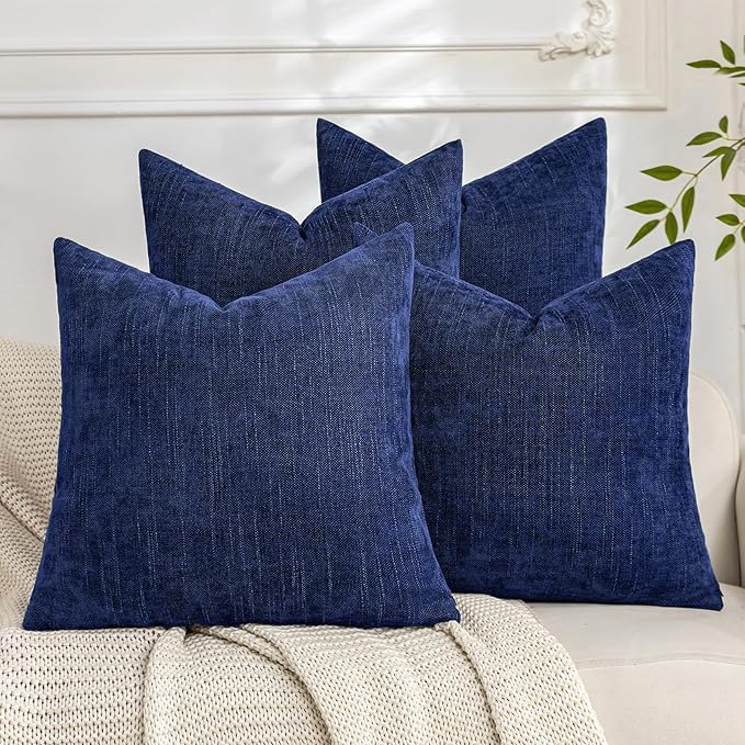 Set of 4 Soft Textured Decorative Throw Pillow Covers 16x16 Inch Cozy Farmhouse by Cozoomy