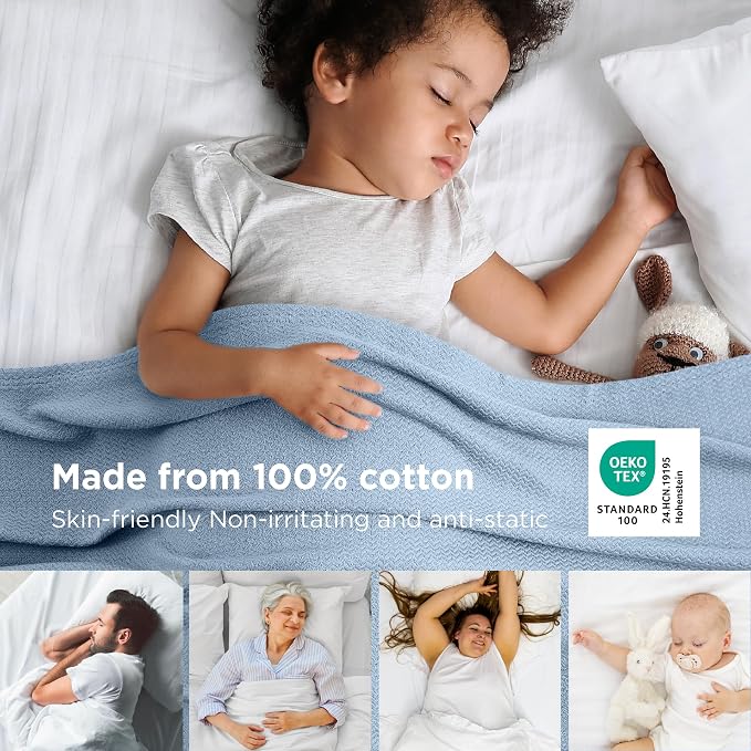 Bedsure GentleSoft 100% Cotton Blanket Queen Size - Image 2