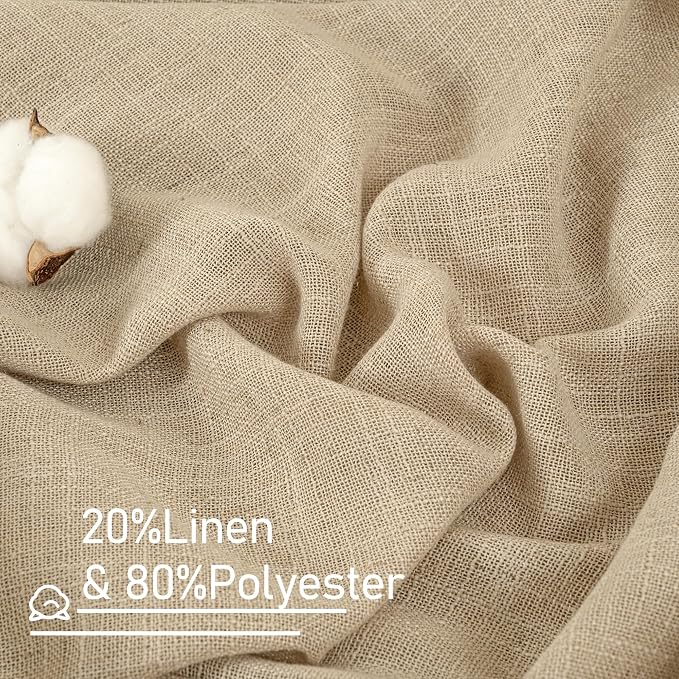 Brown Linen Cafe Curtains 30 Inch Length - Image 2