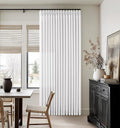 92 Inches White Linen Pinch Pleated Semi Sheer Boho Curtains 50 Inch Wide | by Twodrapes