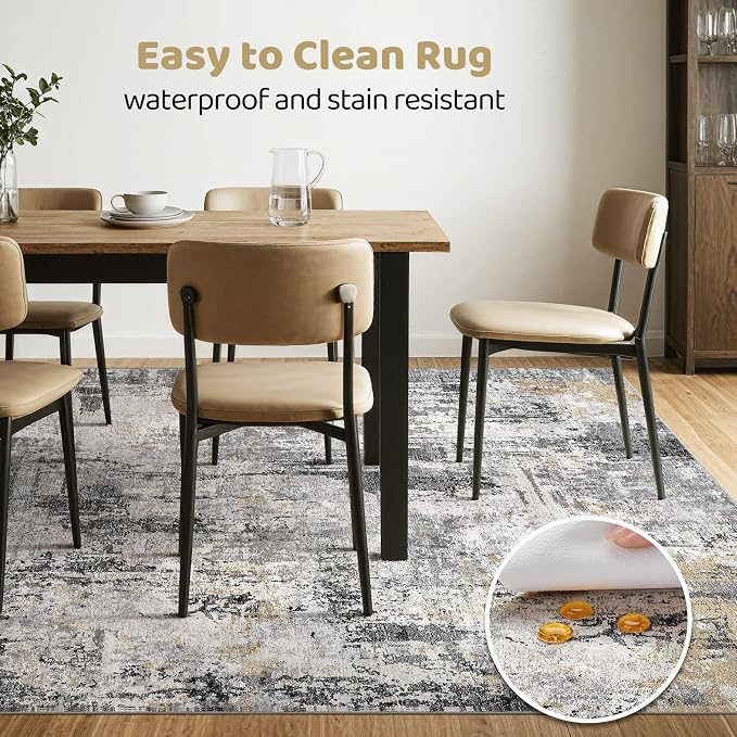 LOONGRUG 8x10 Area Rugs Washable Large Neutral Modern Living Room Rug | - Image 6