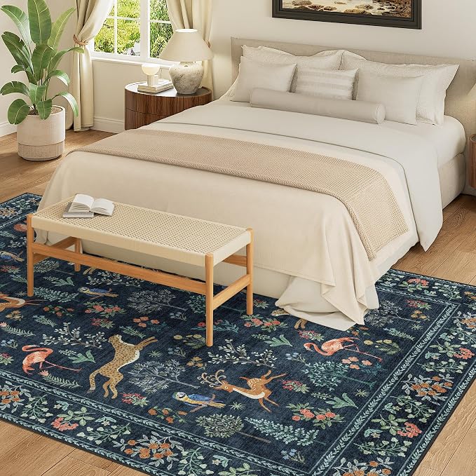 DUKINO 5x7 Area Rugs, Washable Animal Rug Living Room Non Slip, Soft Indoor - Image 4